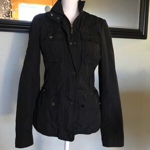 Zara Black Fitted Lightweight Utility Jacket, size XS